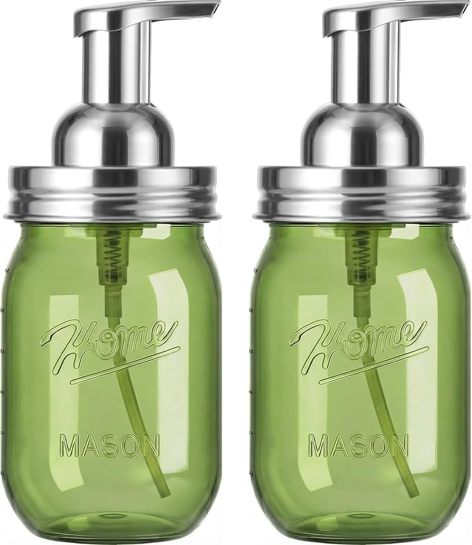 Amolliar Plastic Mason Jar Foaming Soap Dispenser Pump Lid, 16oz Foam Soap by Amolliar