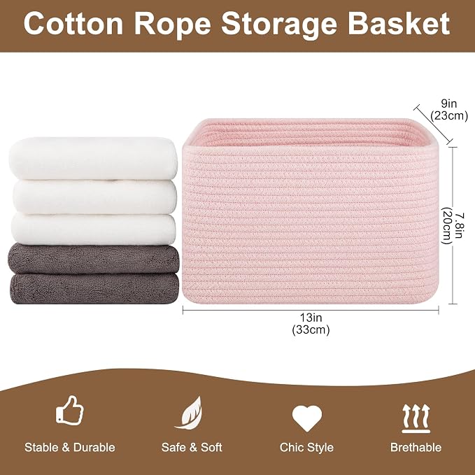 Storage Baskets for Organizing, Woven Decorative Baskets for Shelves - Image 2