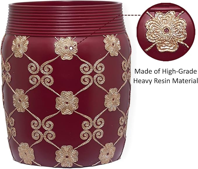 Zahari Home 2pc Elegant Rose Luxury Bathroom Accessories Set Modern Shower - Image 4