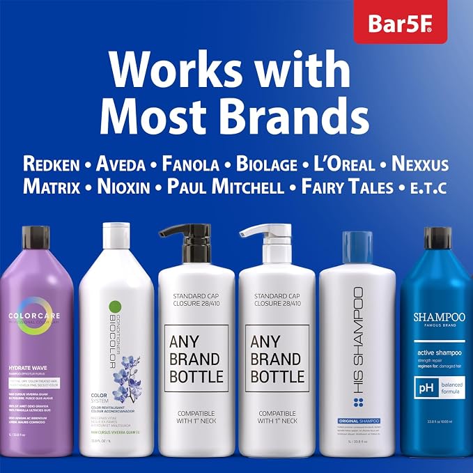 Bar5F 1-Liter Pumps for Shampoo and Conditioner Bottles for 33.8-Ounce - Image 3