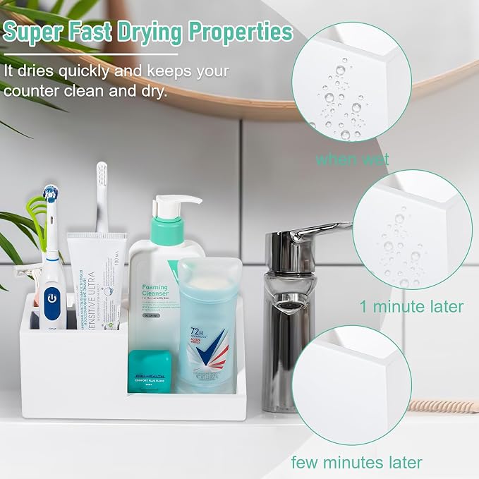 Diatomite Toothbrush Holders for Bathrooms, Quick Dry Electric Tooth Brush and - Image 3