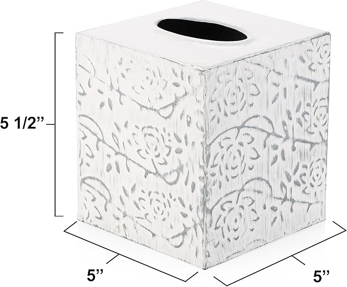 Country Chic Modern Farmhouse Tissue Box Holder, Decorative Metal Tissue Cover - Image 7