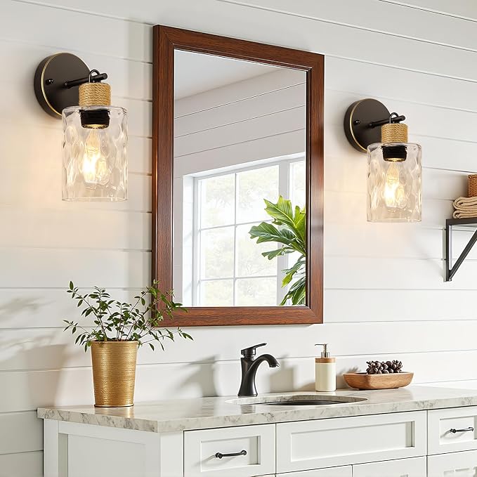 Set of 2 Wall Sconces for Bathroom, Coastal Modern Vanity Lights - Image 2