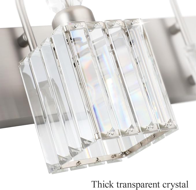 Ralbay Crystal Brushed Nickel Vanity Light - Image 7