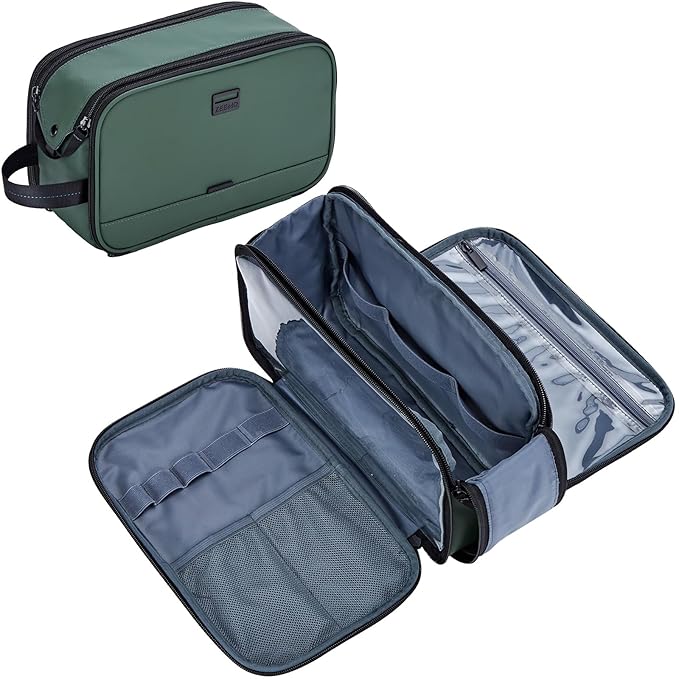 ZEEMO Travel Toiletry Bag for Men, Medium Water-Resistant Double-Sided by ZEEMO