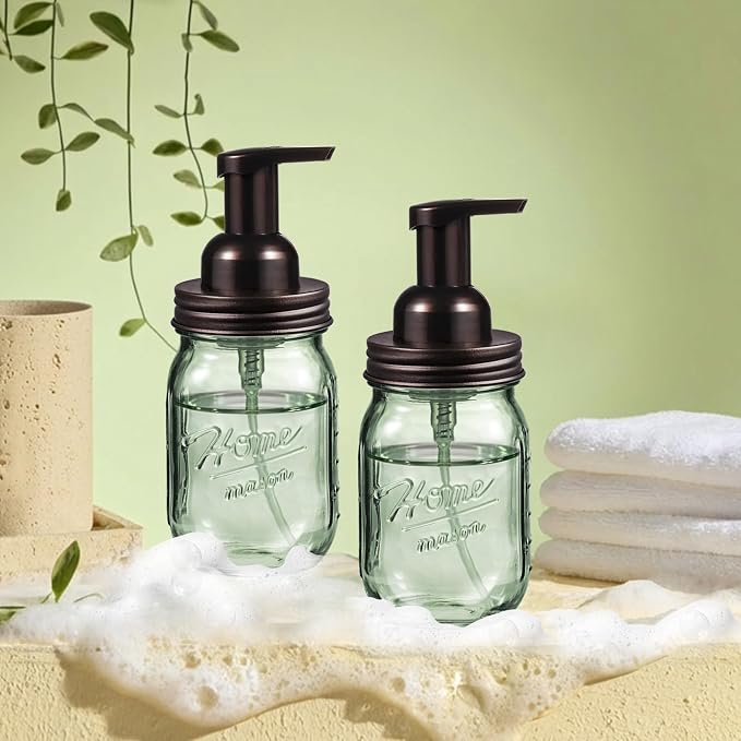 SheeChung 16 Oz Mason Jar Foaming Soap Dispenser, Stainless Steel Lid, BPA Free - Image 8