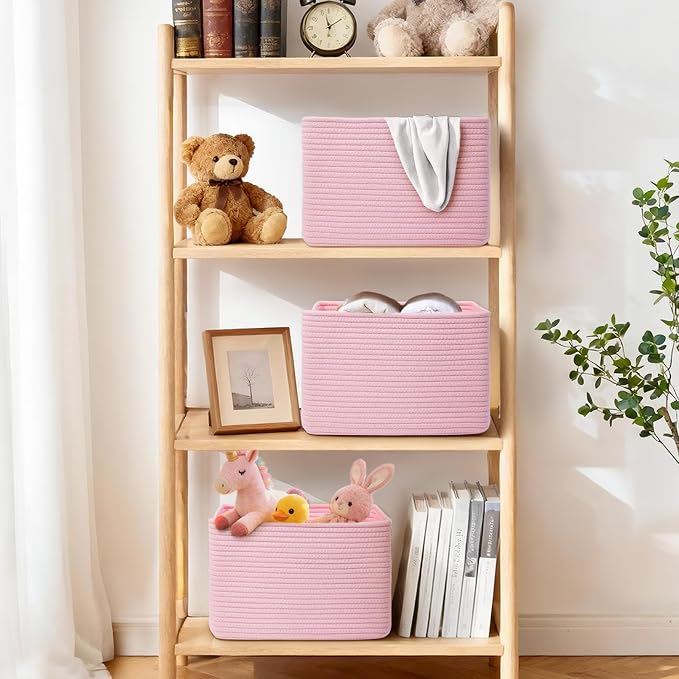 Storage Baskets for Organizing, 4 Pack Baskets for Shelves, Decorative Storage - Image 2