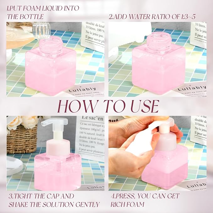 Domensi 12 Pcs Foam Pump Bottle Foaming Soap Dispenser Empty Travel Foaming - Image 6