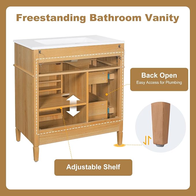 Harper & Bright Designs 30" Bathroom Vanity - Image 7