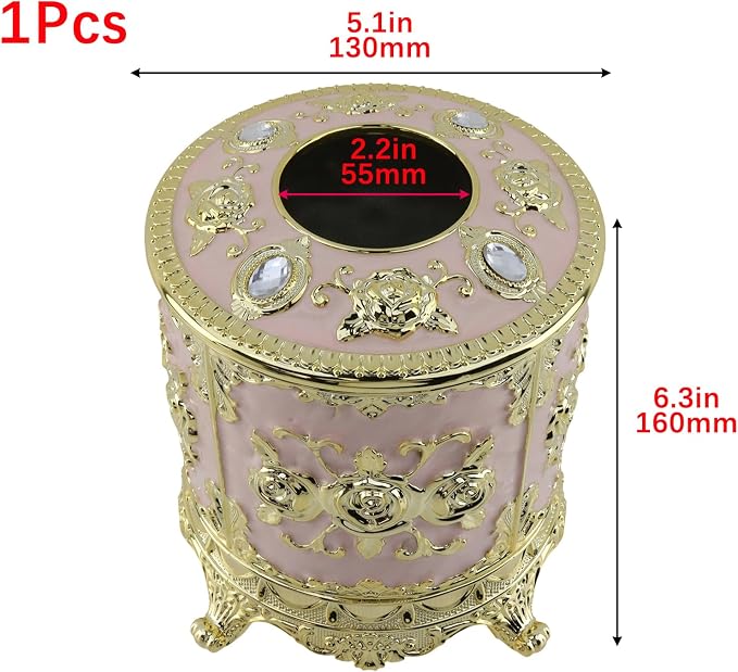 Geesatis Tissue Box Cover, Cylindrical Tissue Box Holder, Napkin Facial Tissues - Image 2