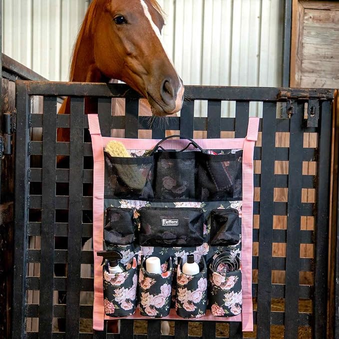 Jeffers Expression Trailer Door Caddy, Rose Garden – Equestrian Tack Organizer - Image 2