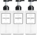 YACAYACE 16.9oz Clear Shampoo and Conditioner Dispenser Set, Refillable Pump by YACEYACE