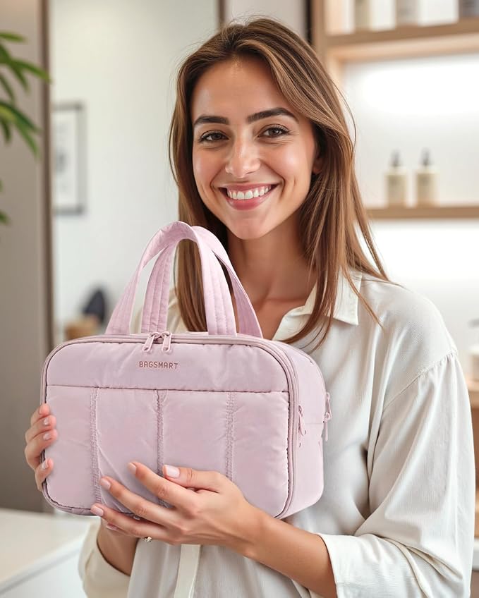 BAGSMART Travel Toiletry Bag, Puffy Large Toiletry Bag - Image 2