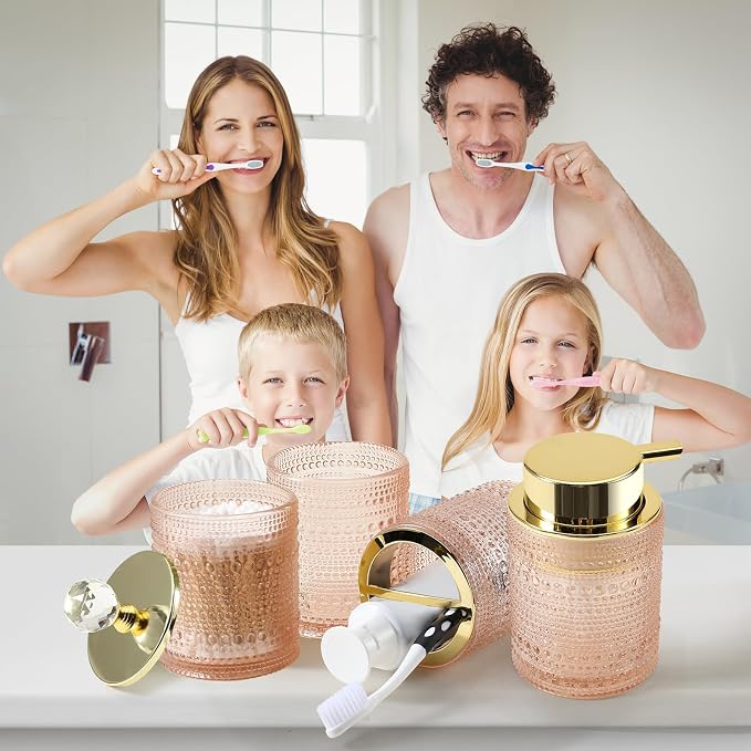 DASITON Bathroom Accessories Set, Toothbrush Holder, Bathroom Tumbler, Cotton - Image 2
