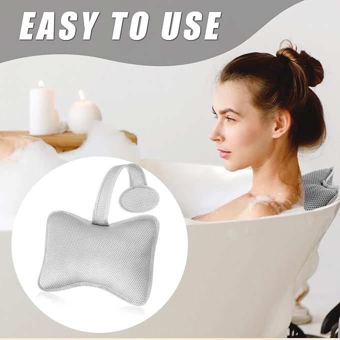 4 Pcs Hot Tub Spa Pillows for Outdoor Indoor Inflatable Bathtub 10.62 x 8.26 - Image 4