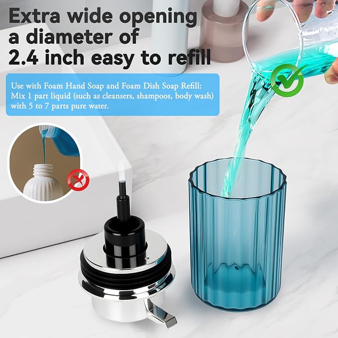 Foaming Hand Soap Dispenser 350ml Refillable Vintage-Inspired Modern Plastic - Image 7