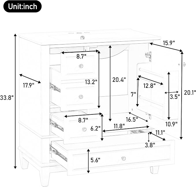 Harper & Bright Designs 30" Bathroom Vanity - Image 2