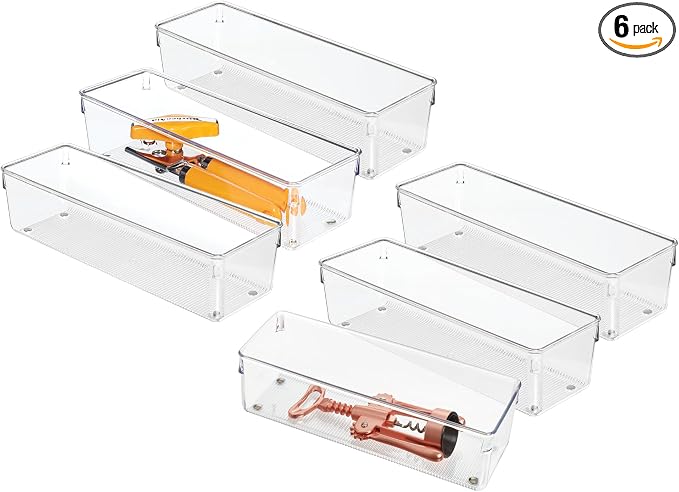 iDesign Plastic Drawer Organizer Bins by iDesign