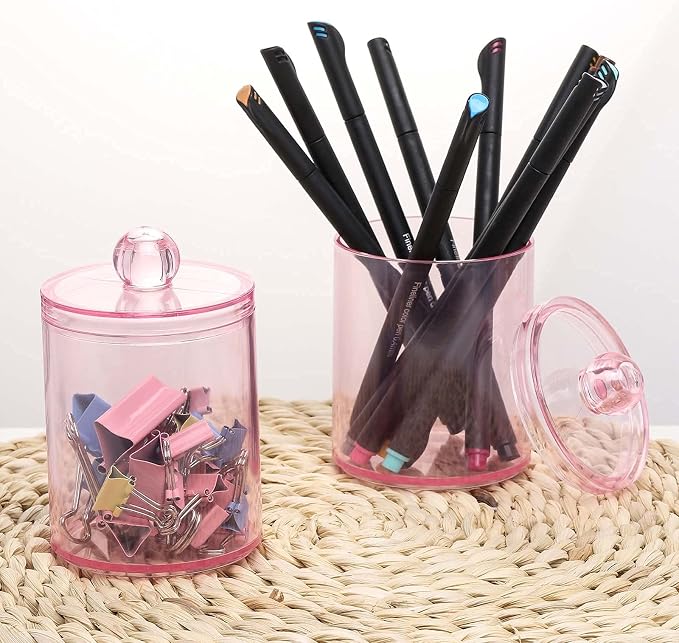 Tbestmax 2 Pack Qtip Holder Bathroom Jars Canisters - Image 6