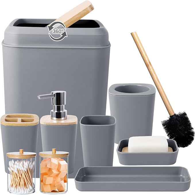 Grey Bathroom Accessories Set by BetterbathroomwithXLHOME