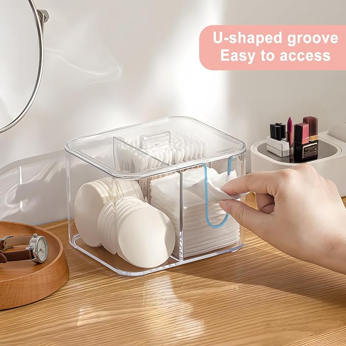KIMCHOMERSE Qtip Holder, 4 Compartments Bathroom Canisters - Image 5