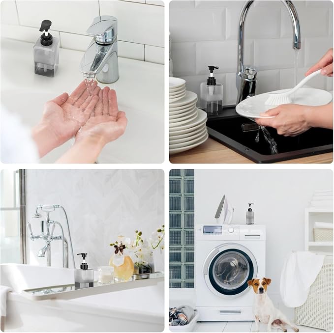 Suream Plastic Soap Dispenser 15oz/450ml, 3 Packs Shampoo Bottles Refillable - Image 6