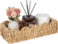 Wicker Bathroom Basket Tray Organizer w/Scalloped by Kriitools