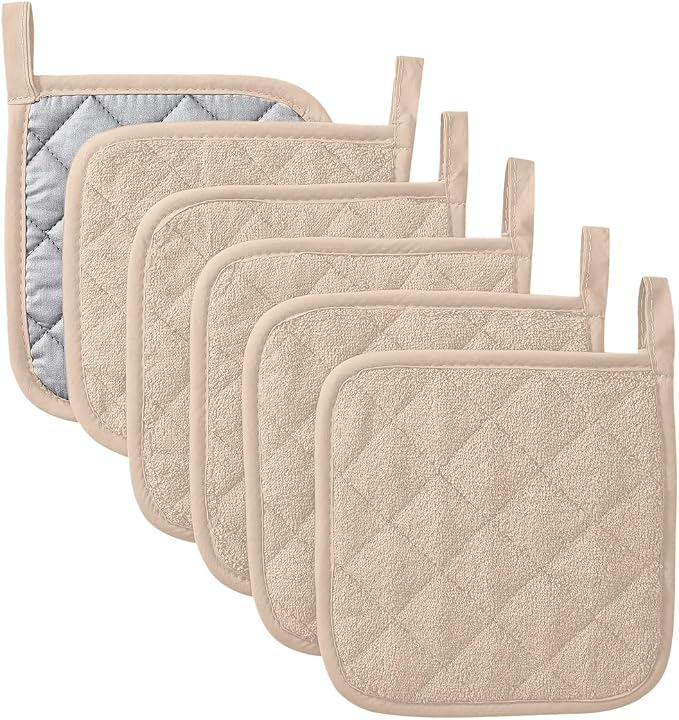 Kitchen Pot Holders Set Heat Resistant Pure Cotton Potholders Kit Trivets Large by KLNYOO