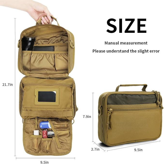 SMONT Tactical Toiletry Bag for Men, 9.5" Hanging Dopp Kit Shaving Hygiene Bag - Image 4