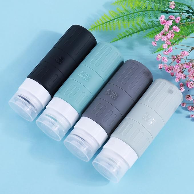 GLAMFIELDS Travel Bottles for Toiletries, TSA Approved 3.3oz Size LeakProof - Image 4