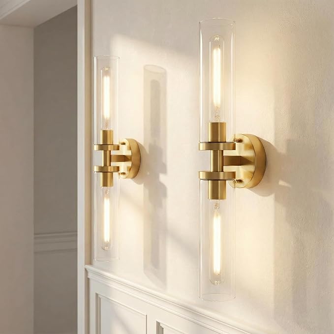 Wall Sconces 2-Pack, Hardwired Bathroom Light Fixtures, Modern Farmhouse Vanity - Image 5