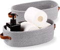 2 Pack Cotton Rope Small Woven Basket, Toilet Paper Basket, Room Storage Basket by Oradrem