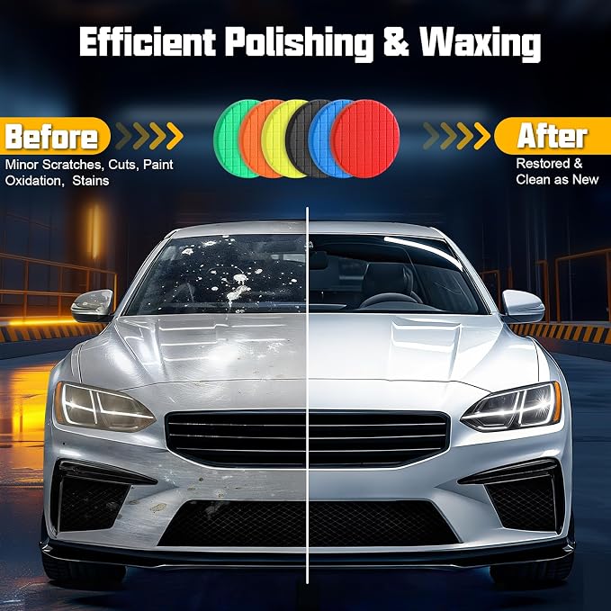 6 PCS Buffing Polishing Pads, 7 Inch Buffing Pads Compound Buffing Sponge Pads - Image 5