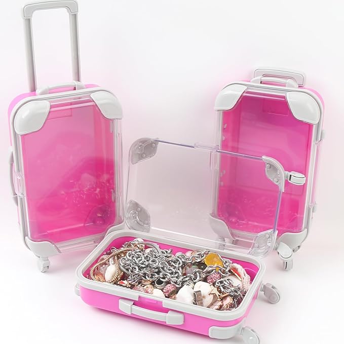6 Pcs Mini Suitcase Party Favor Box Plastic Luggage Storage Box Empty Candy - Image 4
