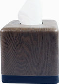 Hymmah Wooden Texture Square Tissue Box Cover Cube Tissue Holder Unique Design by Hymmah