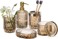 EMPO 6PCS Bathroom Clear Glass Accessories Set, Contemporary Modern Decor by EMPO