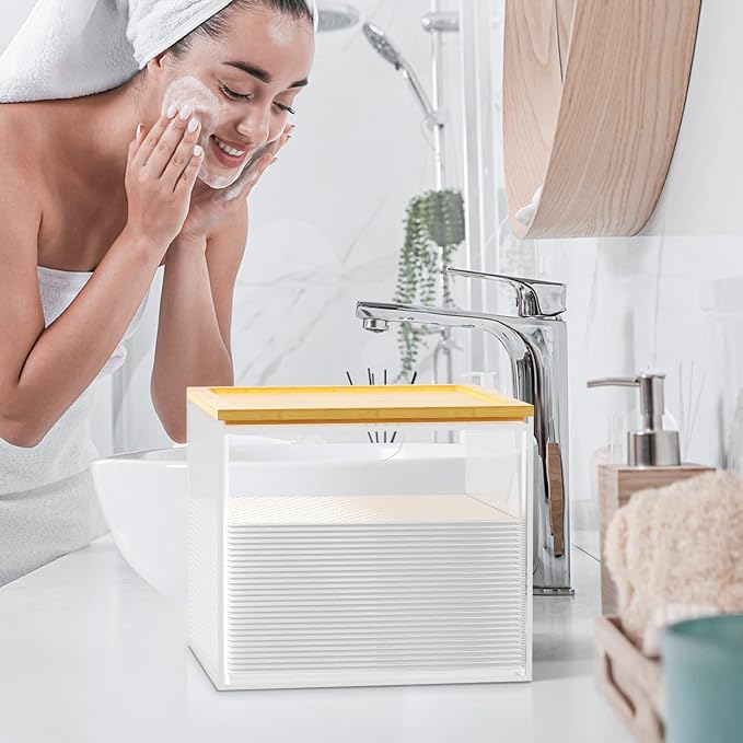VITVITI Drawer Disposable Face Towel Holder Box, Acrylic Facial Towel Container - Image 5