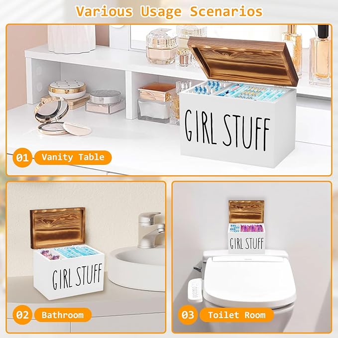 Tampon Holder for Bathroom, Feminine Product Organizer Pad Case - Image 6