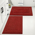 SHACOS Red Bathroom Rugs Sets 2 Piece 20x32 inch, Microfiber Non Slip Washable by SHACOS