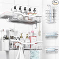 Shower Caddy Adhesive Shower Organizer 7-Pack, Rustproof Stainless Steel by OrganizeYourHomeEssentials