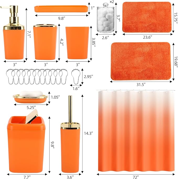 Bathroom Set - Orange Bathroom Sets - Image 9
