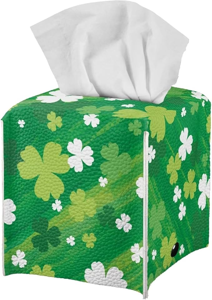 St. Patrick Lucky Grass Stripe Tissue Box Cover Square Tissue Covers Tissue - Image 3
