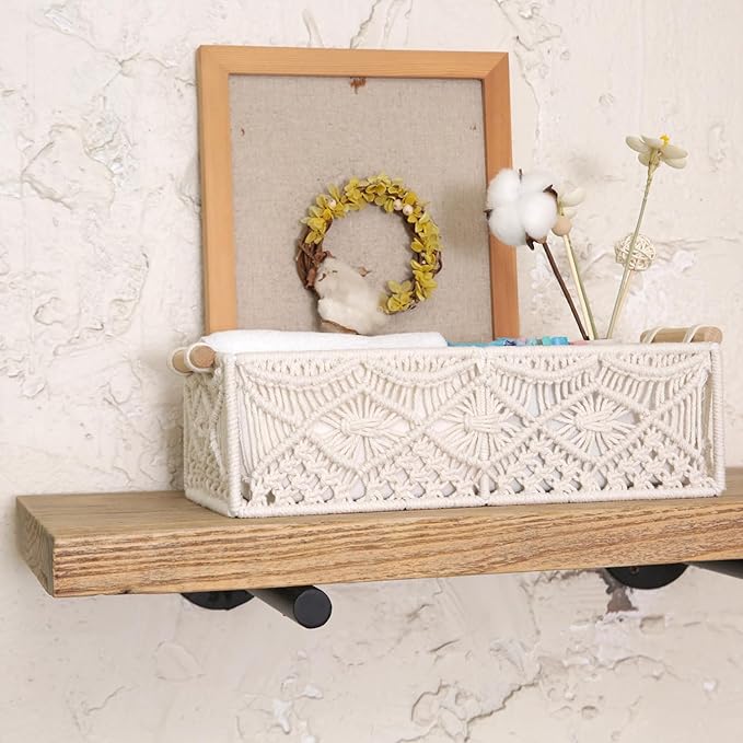 Nonam Macrame Storage Baskets, Boho Decor Style Woven Storage Boxes - Image 5