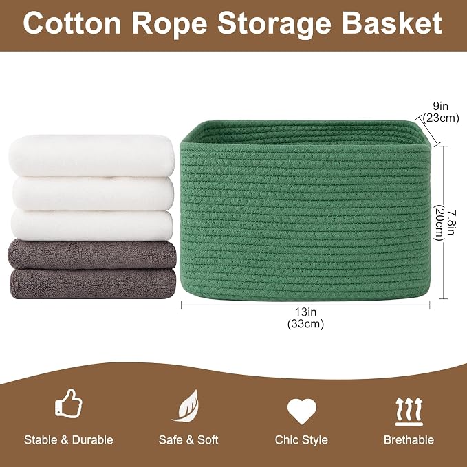 Storage Baskets for Organizing, Woven Decorative Baskets for Shelves - Image 2