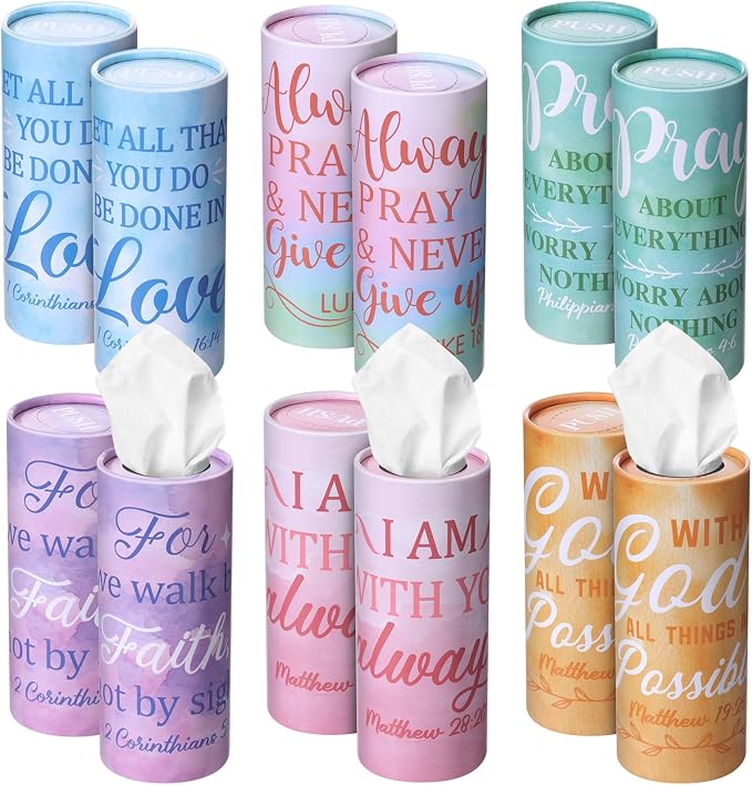 Outus 12 Pcs Christian Car Tissues Cylinder Holder by Outus