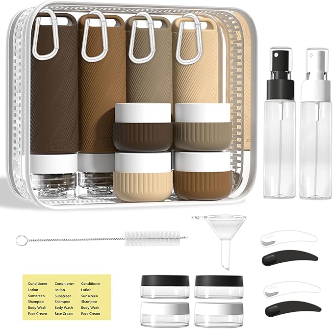 26 Pieces Travel Size Toiletries Bottles Set, Tsa Approved Leakproof Refillable by Udihch