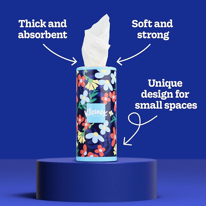 Kleenex Perfect Fit Facial Tissues, 4 Cannisters, 50 Tissues per Can, Packaging - Image 2