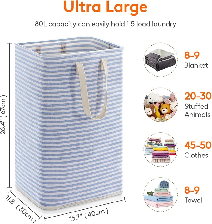 Lifewit 1 Pack Laundry Basket 80L Each, Collapsible Clothes Hamper - Image 3