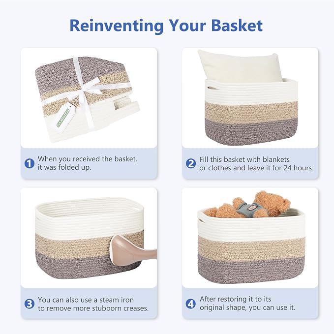 Cotton Rope Storage Basket, Woven Basket - Image 8