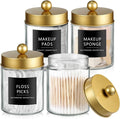 SheeChung Qtip Dispenser Holder 4pcs, Glass Apothecary Jars by SheeChung